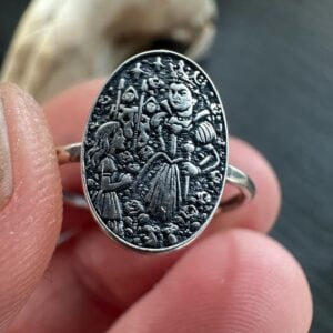 Alice in Wonderland Red Queen Sterling Silver Ring