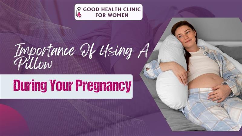 Pregnant woman using pillow