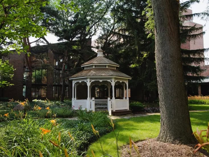 Gazebo in the outdoor garden