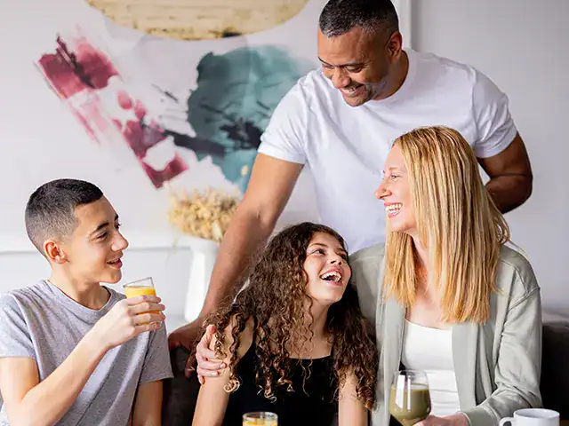 A family laughing together