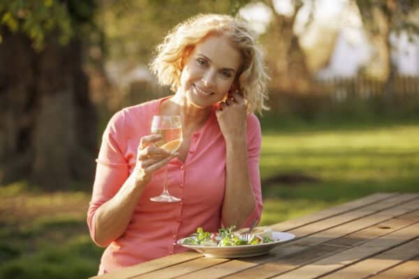 Woman mindfule eating