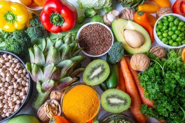 Healthy diet vegetables background. Clean and detox eating.