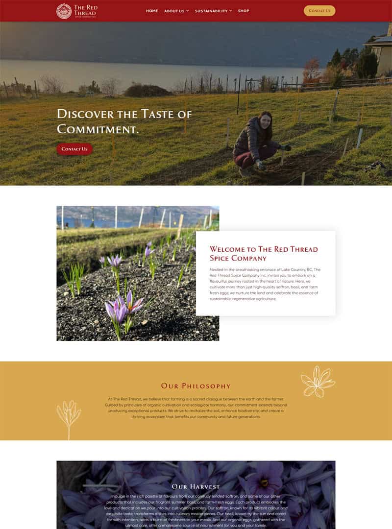 Website for Red Thread Spice Company