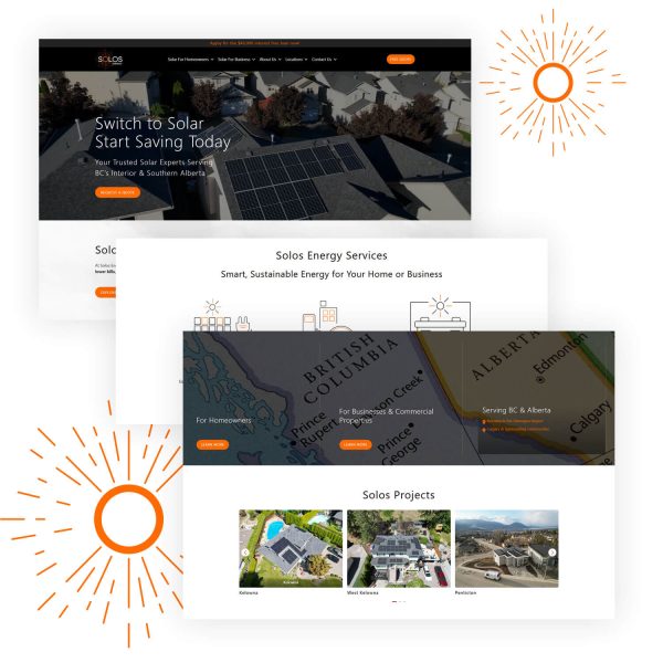 web design of a solar energy service company