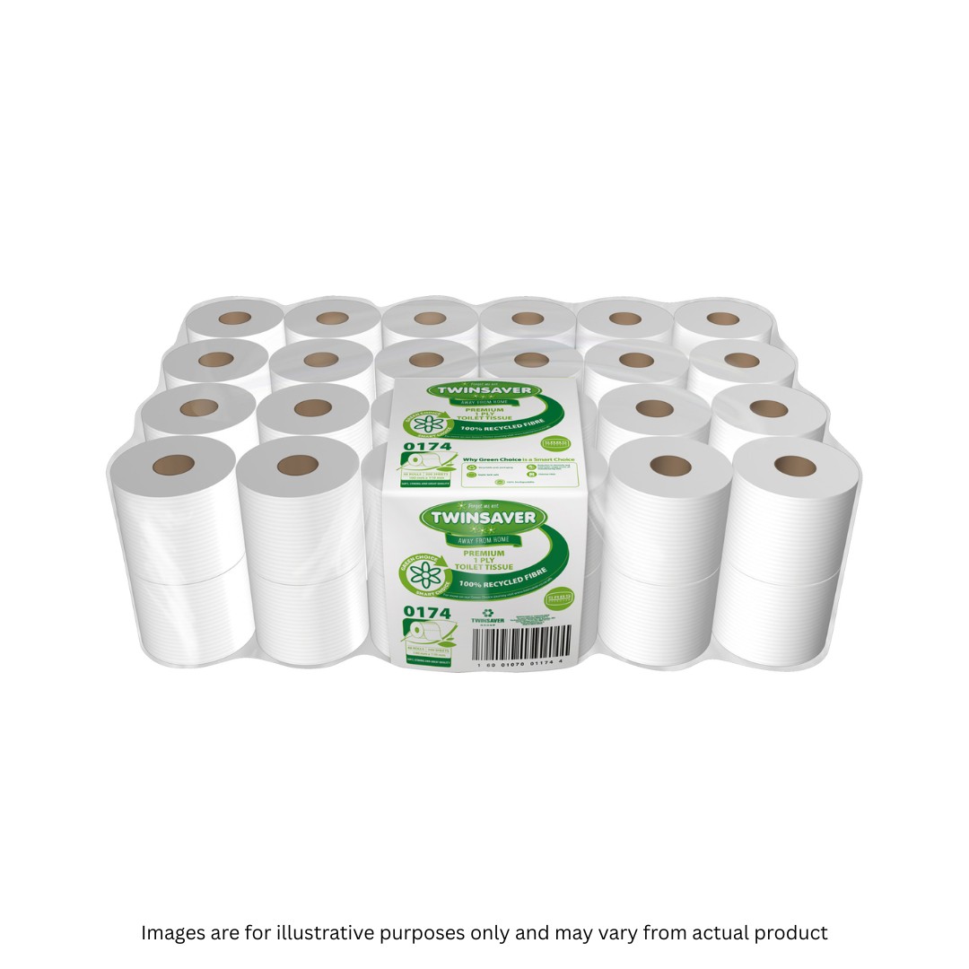 TWINSAVER | 1 PLY PREMIUM TOILET PAPER X 48 ROLLS | ITEM CODE: 174