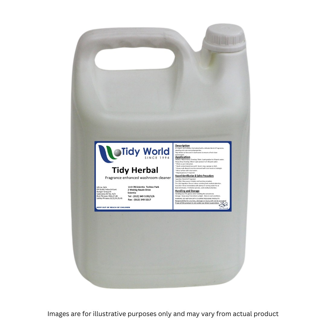 TIDY HERBAL | FRAGRANCE ENHANCED WASHROOM CLEANER-5L