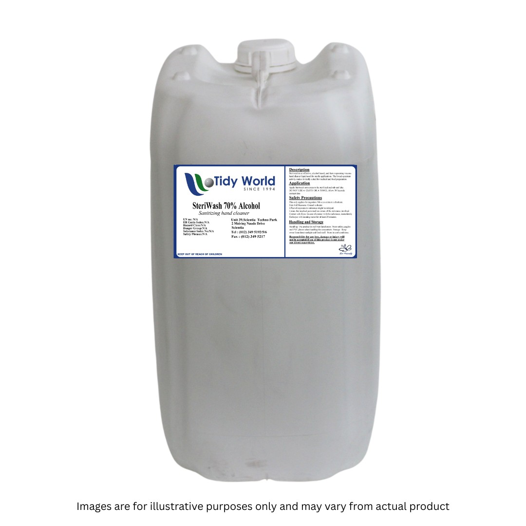TIDY STERIWASH | 70% ALCOHOL BASED SANITIZING GEL-25L