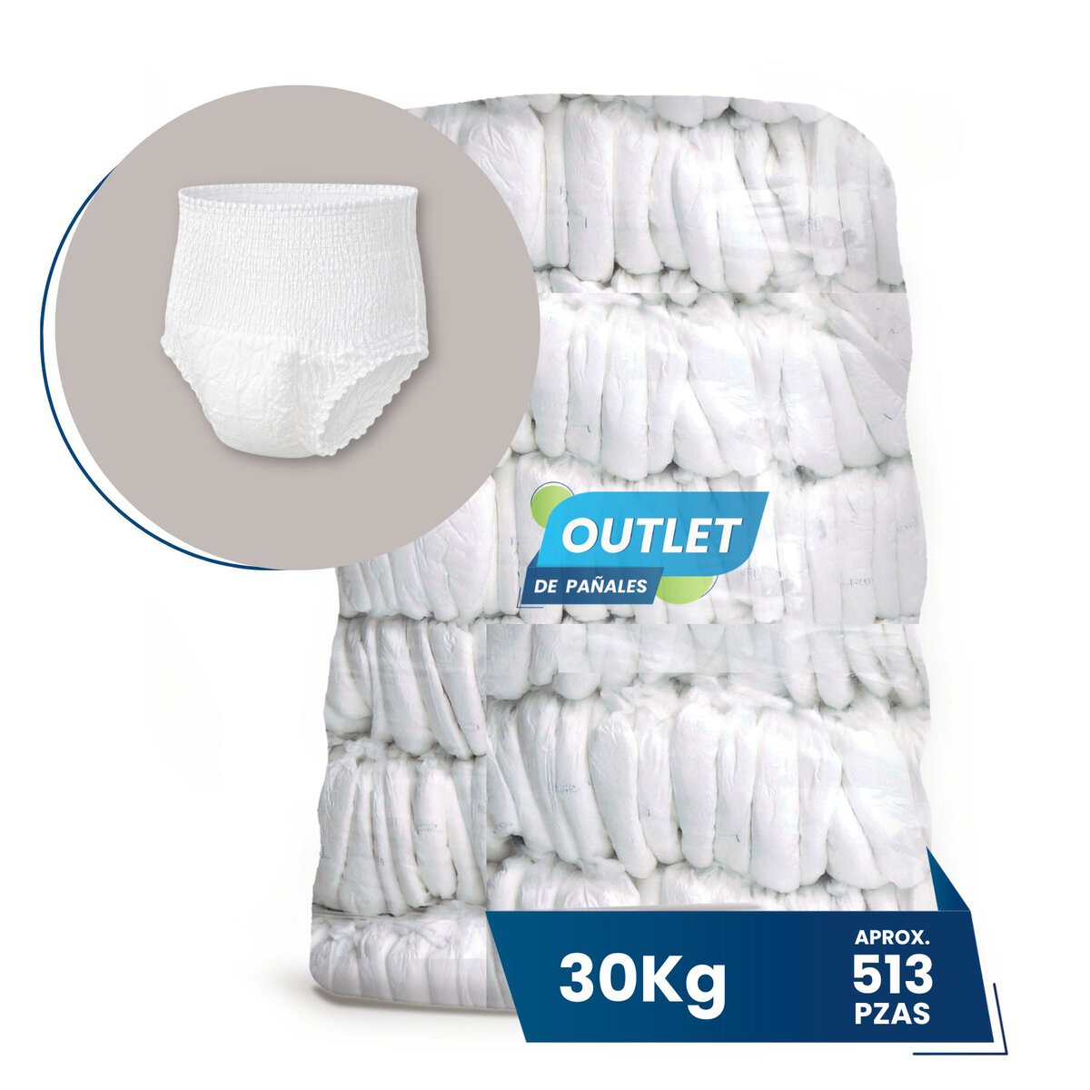 Pañales Desechables Tipo Calzón Para Adulto - 30kg - Disponible en todas las tallas
