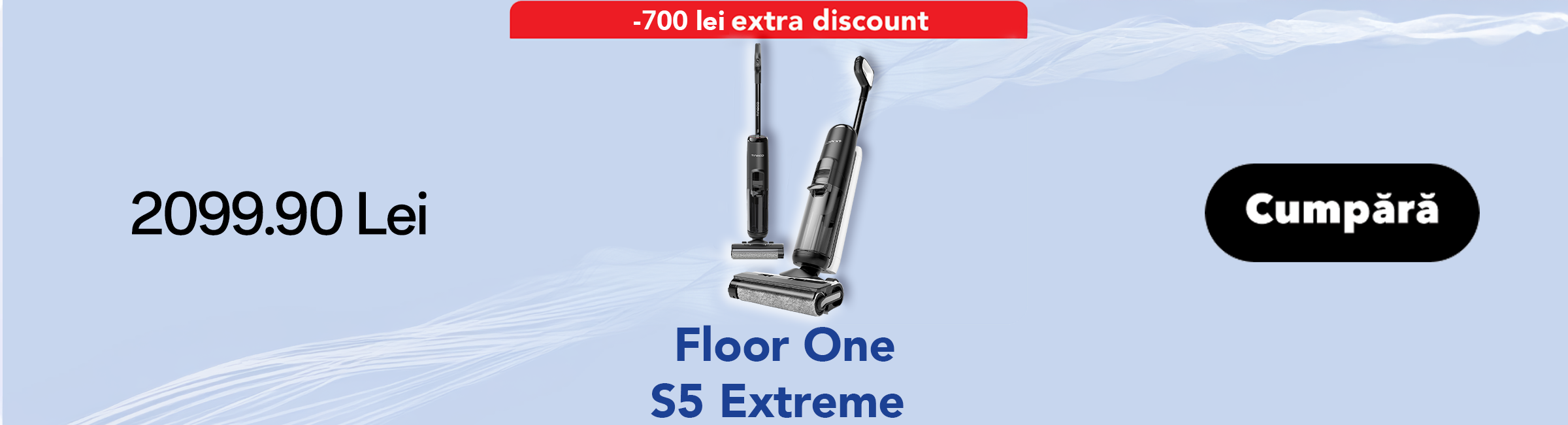 Curățenie eficientă cu aspiratorul Tineco Floor One S5 Extreme, care aspiră și moppă în același timp, economie de timp și energie pentru casa ta.