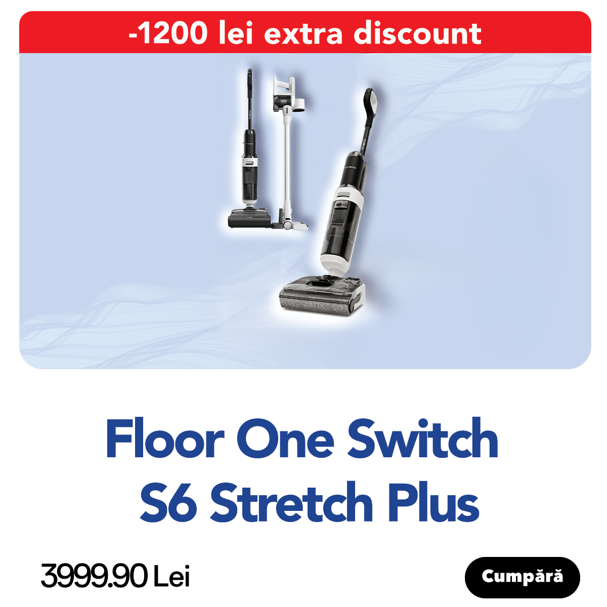 Suport de floor cleaner Tineco cu funcție de aspirare și ștergere în același timp, ideal pentru curățarea rapidă și eficientă a podelelor.