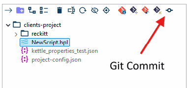 The Git commit window in Hop GUI showing staged and unstaged changes with the message input area