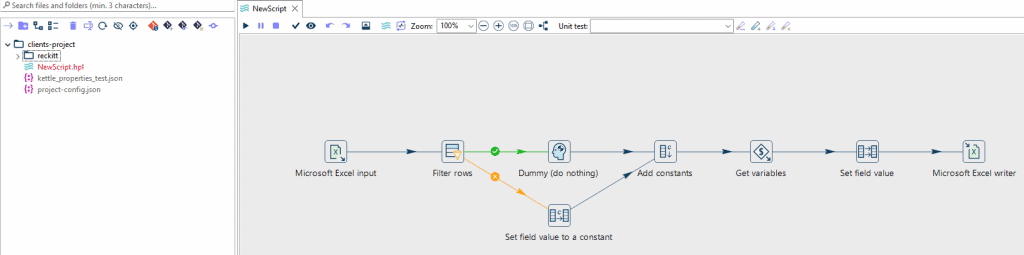 Uncommitted and newly modified files shown in red in the Hop GUI explorer panel