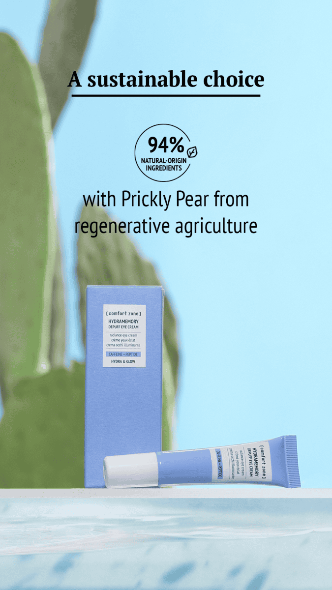 Hydramemory Depuff Eye Cream for refreshed, hydrated eyes with natural ingredients.