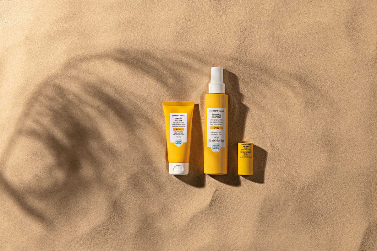 Sun Soul Milk Spray SPF20 for sun protection and skincare. Lightweight, hydrating formula with broad.