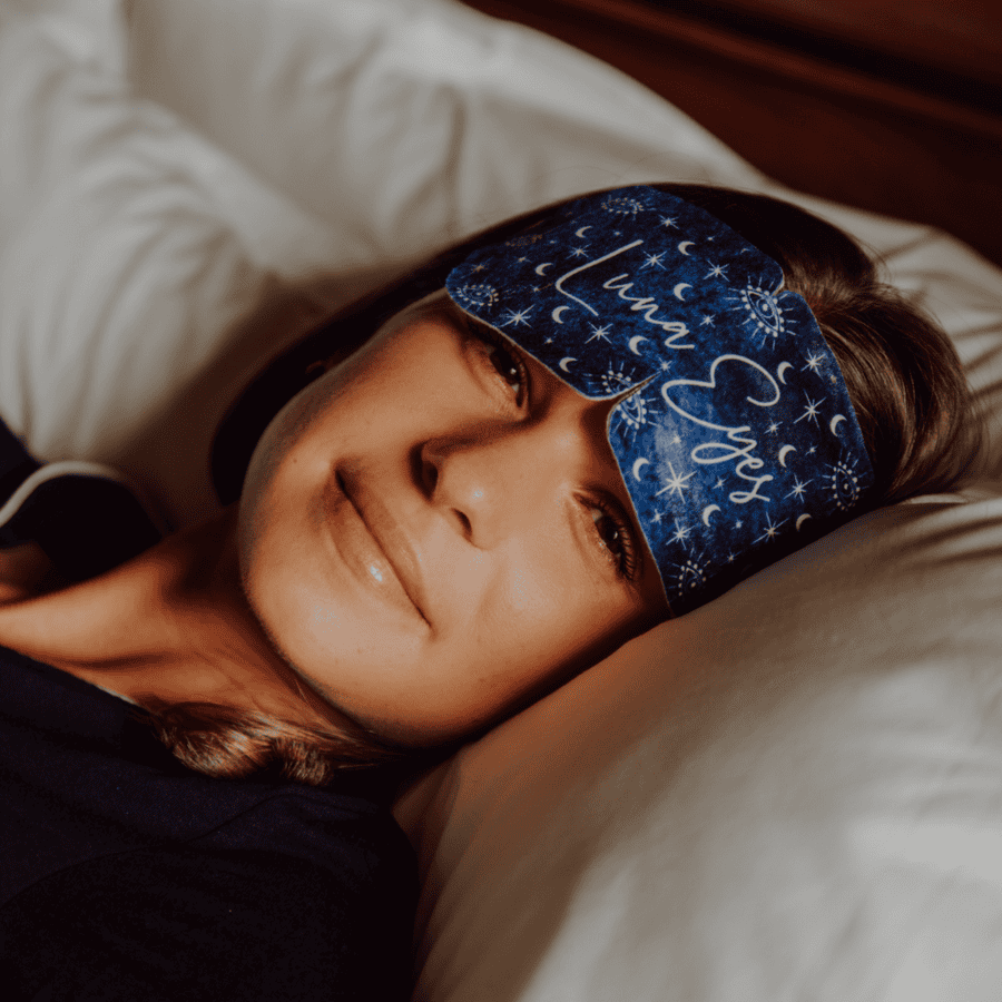 Self-Heating Luna Eye Mask for Relaxation and Sleep Enhancement.