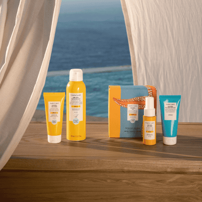 Sun protection skincare products for summer.