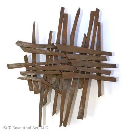 Untitled wall sculpture, 1995 welded and rusted steel 16 1/2 x 14 1/4 x 2 inches