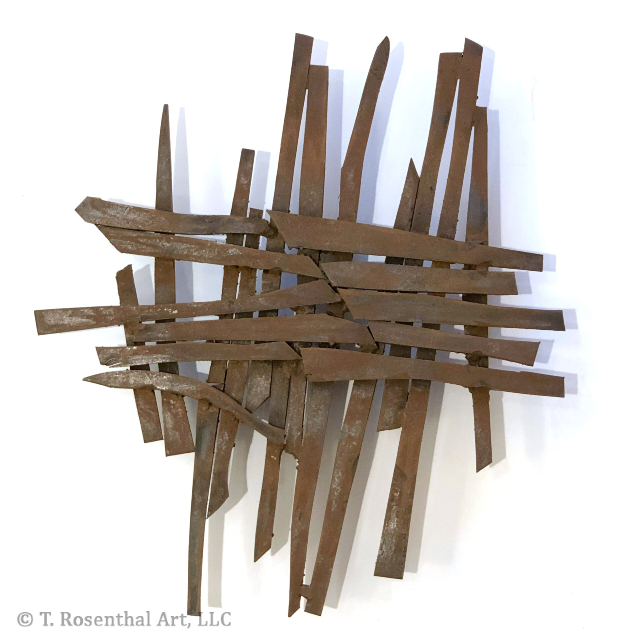 Untitled wall sculpture, 1995 welded and rusted steel 16 1/2 x 14 1/4 x 2 inches