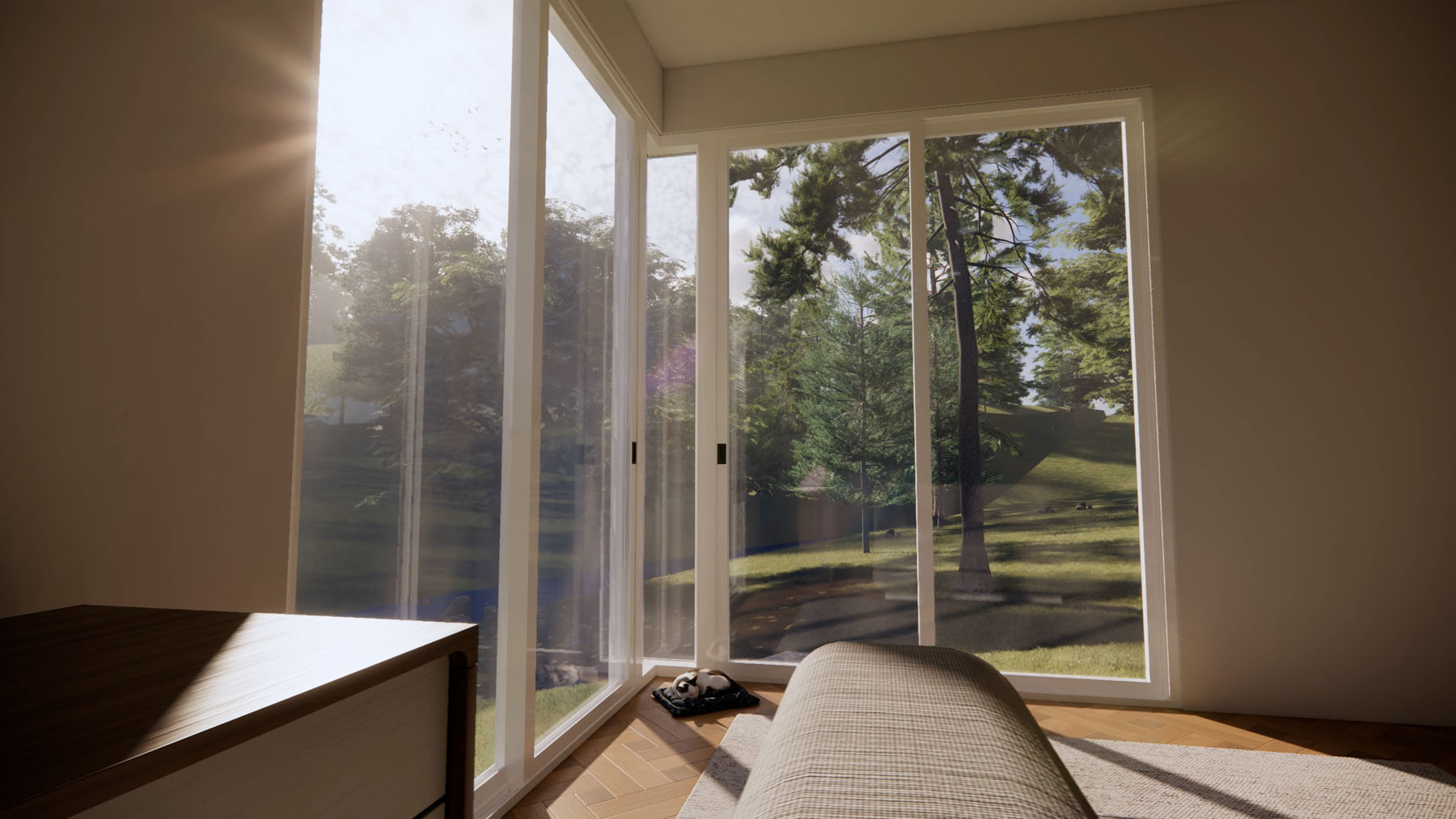 Woods view with TonyView corner window product
