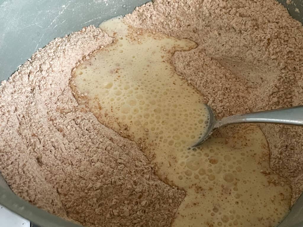 Soda bread flour mix with milk added.