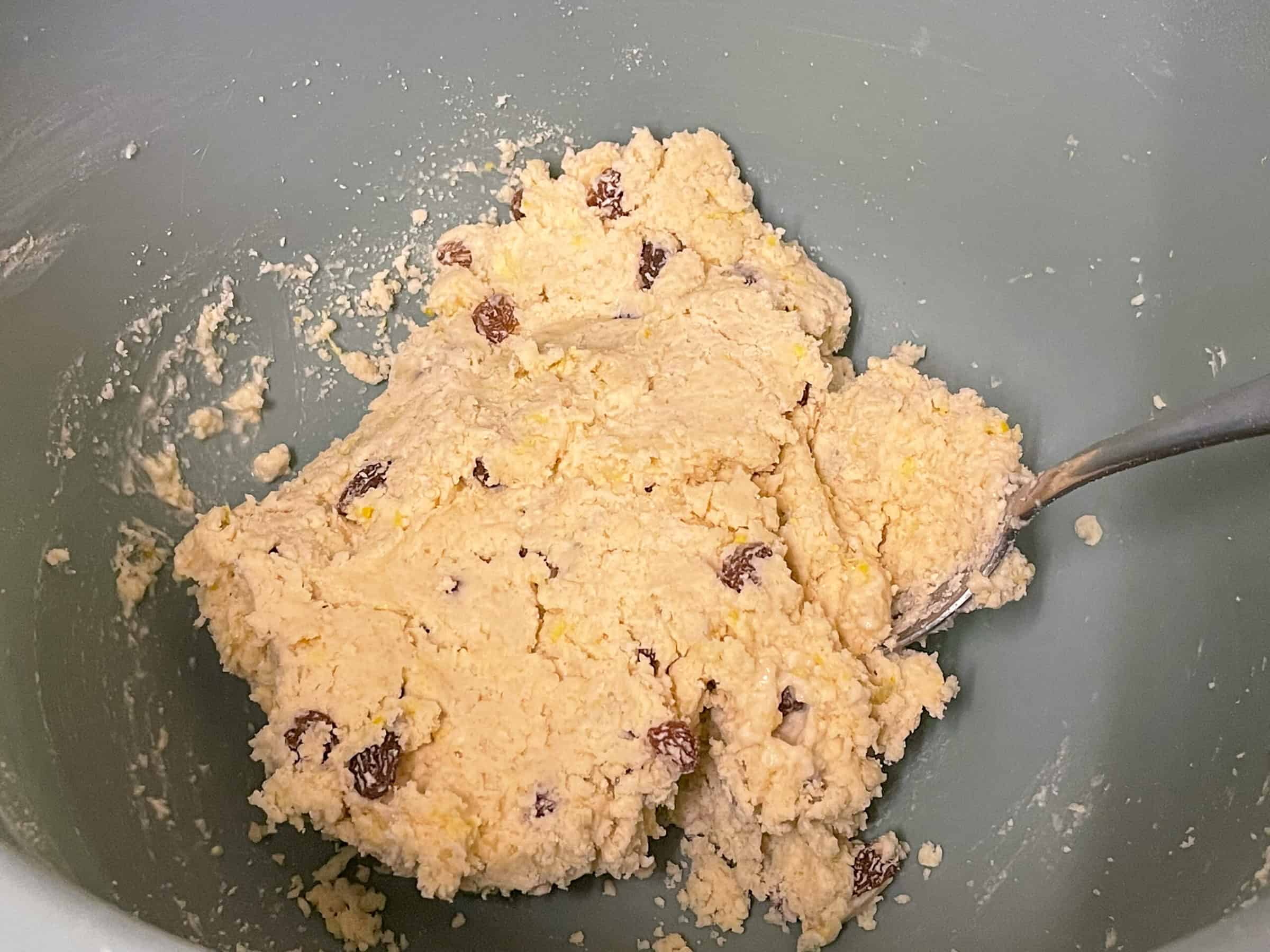 rock cake dough in ball in bowl.