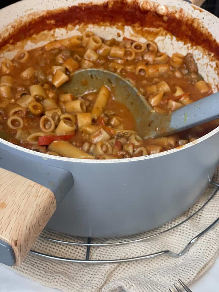 Goulash ready to serve.