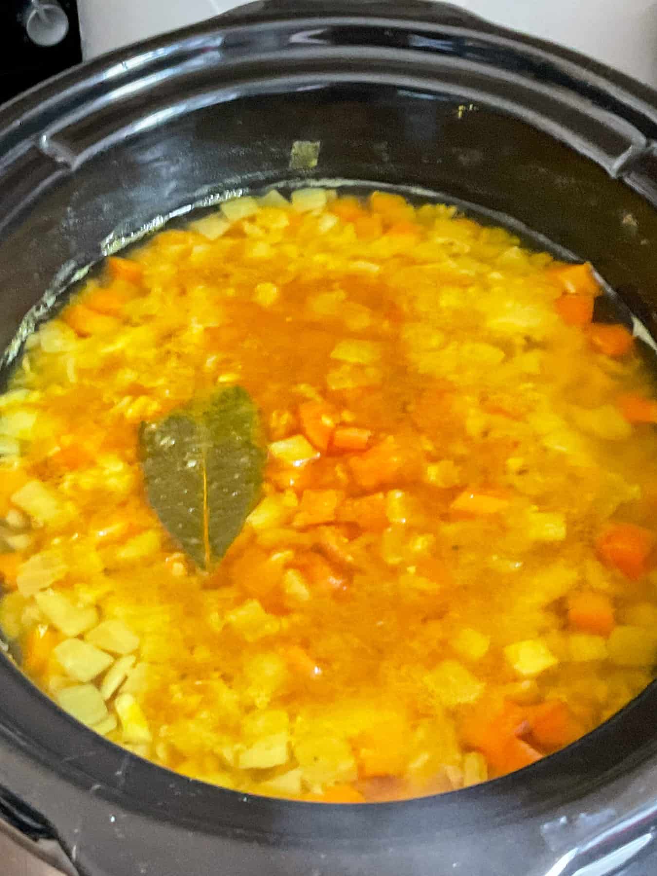Red lentil dal cooked and ready to serve.