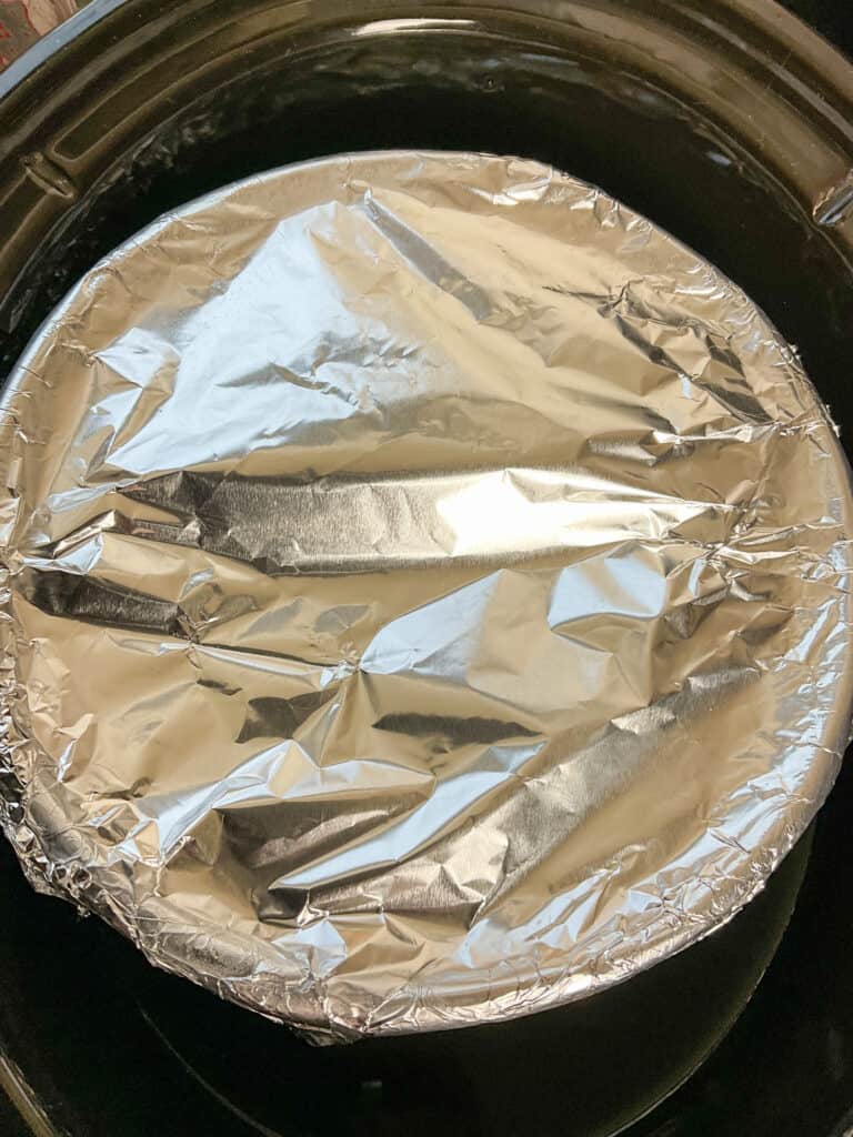 pudding basin added to the slow cooker pot.