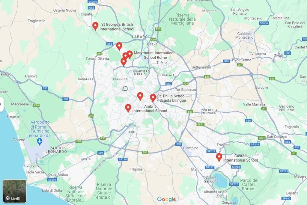 Stunning view of Rome with luxury real estate properties showcased around the city, highlighting exclusive Italian real estate opportunities via Trevi Elite.