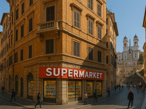supermarket for sale historic center of rome italy