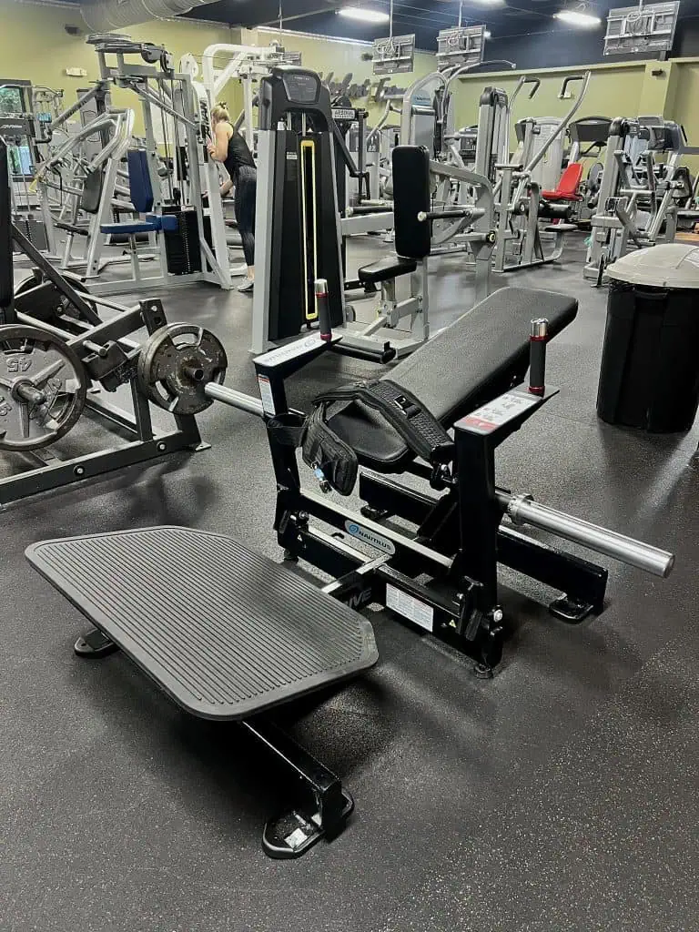 Hip thrust glute drive machine at Triangle Fitness in Welcome and Arcadia, NC.