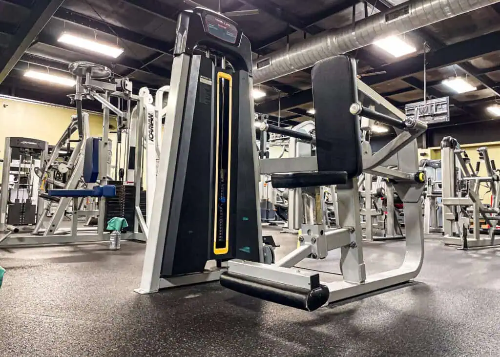 Seated tricep dip machine at Triangle Fitness in Welcome and Arcadia, NC.
