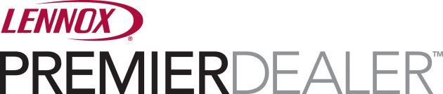 Lennox Premier Dealer Logo With &Quot;Lennox&Quot; In Red And &Quot;Premier Dealer&Quot; In Gray Text.