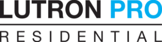Text Logo With &Quot;Lutron Pro&Quot; In Black And Blue Above A Line, And &Quot;Residential&Quot; In Black Below The Line.