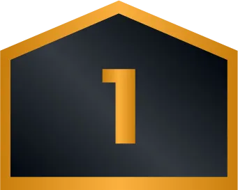 A Black Shield-Shaped Badge With A Gold Border And A Large Gold Number 1 In The Center, Representing Top-Rated Hvac Financing Solutions.