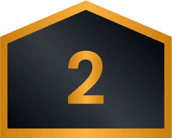 A Black Pentagon-Shaped Sign With A Gold Outline And The Number 2 In Gold At The Center, Perfect For Highlighting Hvac Financing Options.