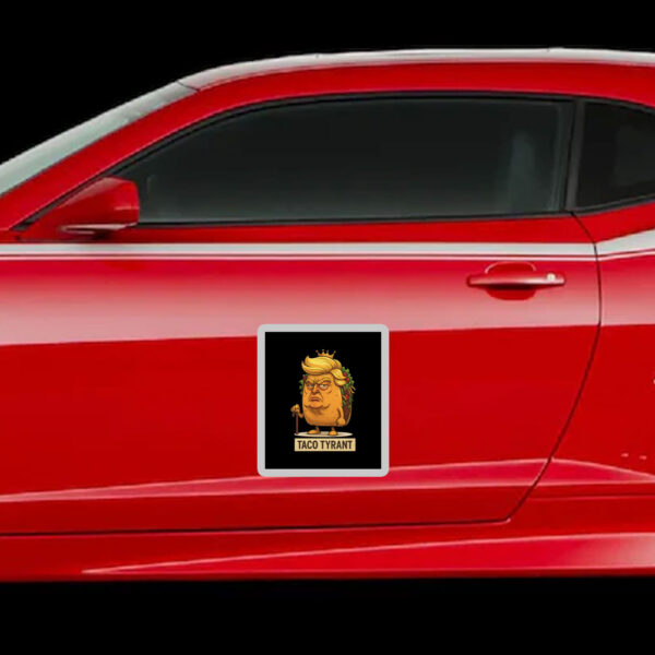 Humorous-Taco-Tyrant-Sticker,-Gift-for-Foodies,-Election-Humor