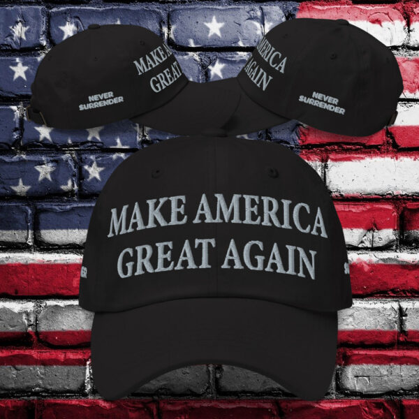 Black Trump Never Surrender MAGA Hat