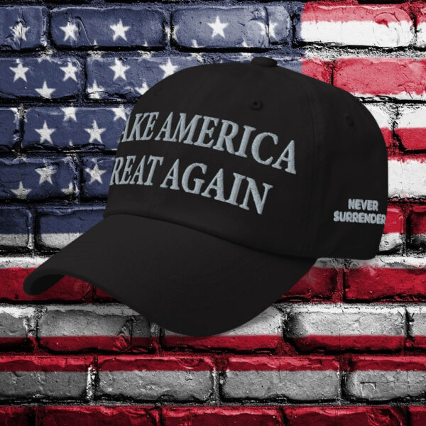 Black Trump Never Surrender MAGA Hat