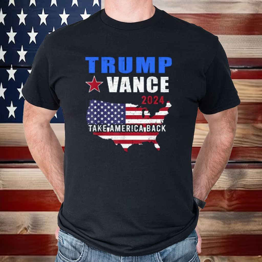 Trump Vance 2024 Distressed Flag Take America Back 45-47 Shirt