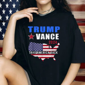 Trump Vance 2024 Distressed Flag Take America Back 45-47 Shirt
