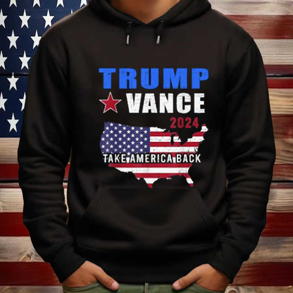 Trump Vance 2024 Distressed Flag Take America Back 45-47 Shirt
