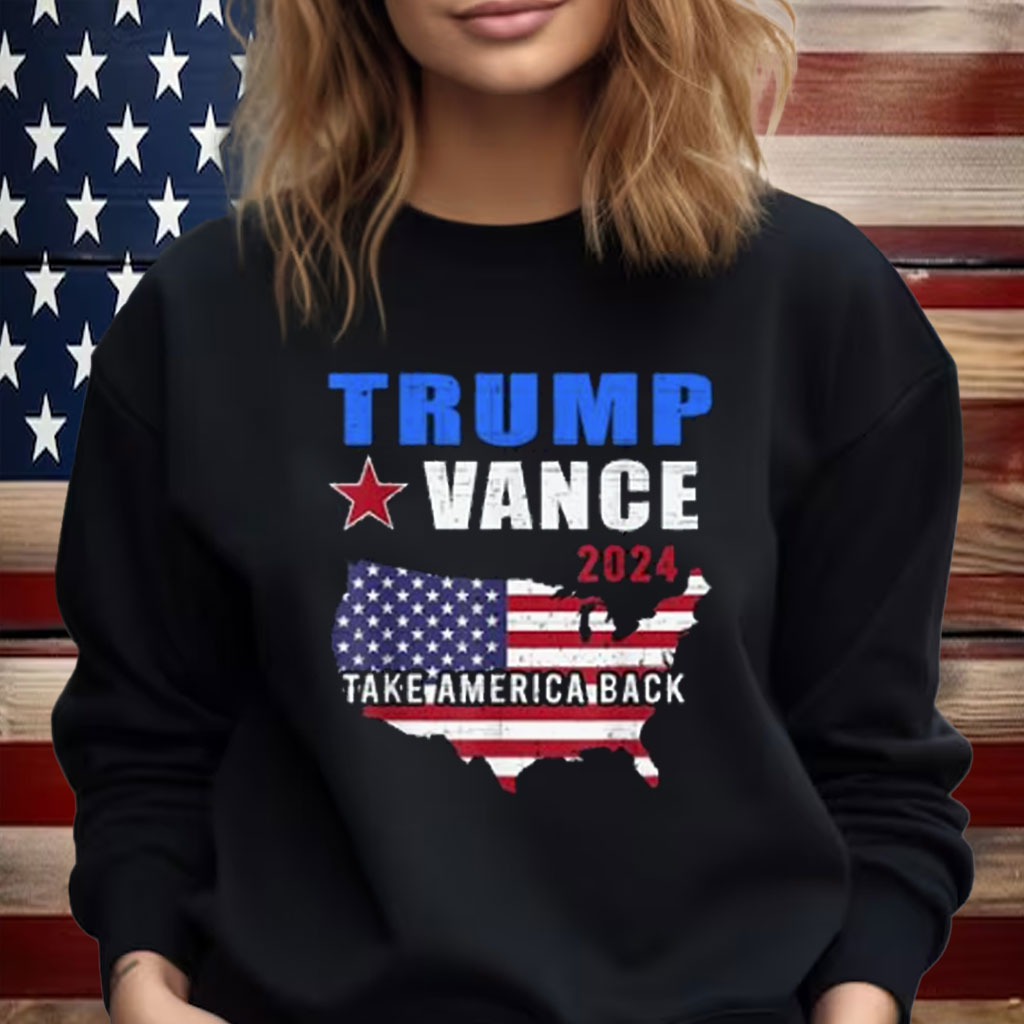 Trump Vance 2024 Distressed Flag Take America Back 45-47 Shirt