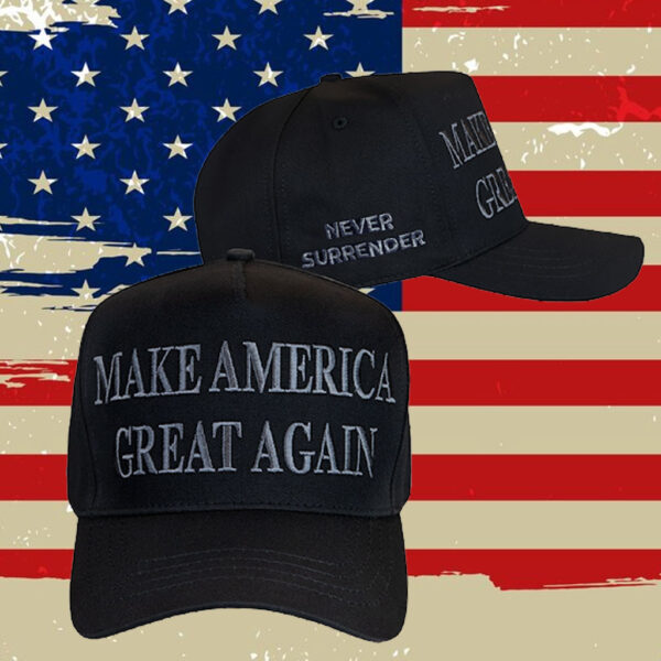 HOT! Trump Never Surrender Black MAGA Hat