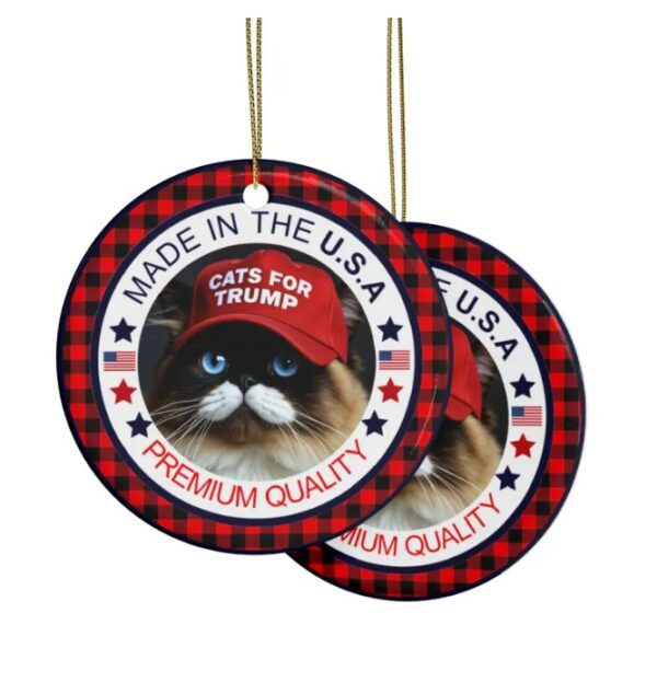 MAGA Cats for Trump Ceramic Christmas Ornament