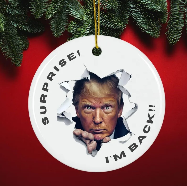 Trump Christmas, Humorous Trump Christmas Gift Ornament