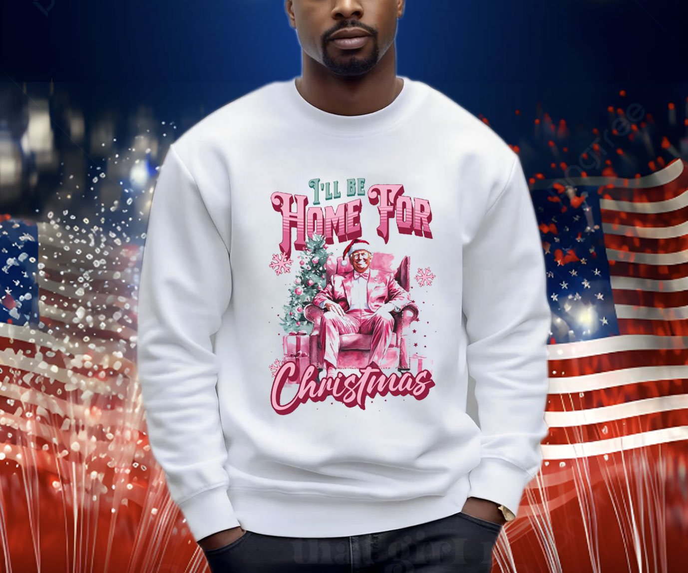Trump I'll Be Home for Christmas - Humorous Trump Christmas T-Shirt