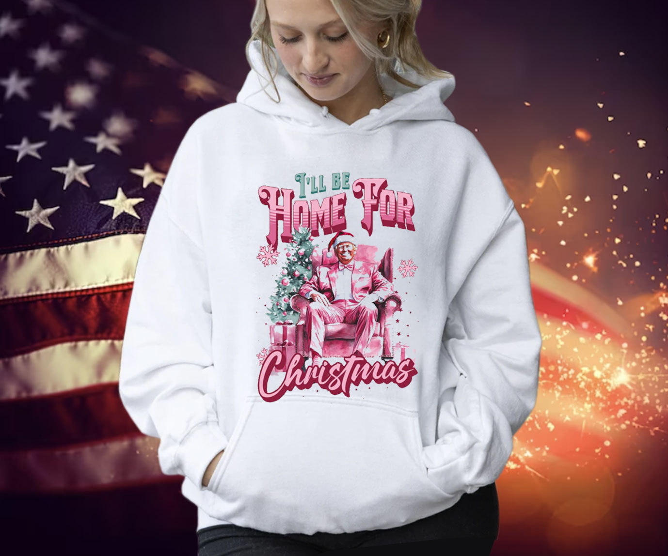 Trump I'll Be Home for Christmas - Humorous Trump Christmas T-Shirt