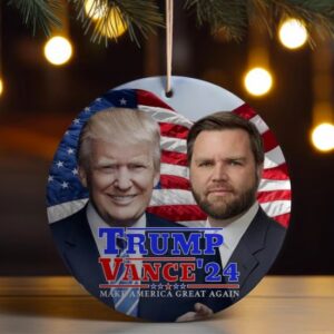 Trump Vance 2024, MAGA Republican Christmas Gift Ornament