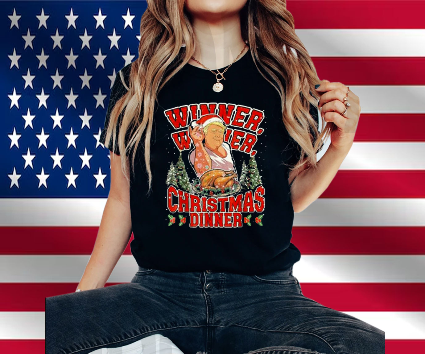 Trump Winner Funny Winner Christmas Dinner Xmas Ugly Shirt